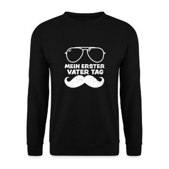 Mein Erster Vater Tag - Unisex Pullover - Schwarz - Vorne - Alina (178cm) & Michal (187cm)