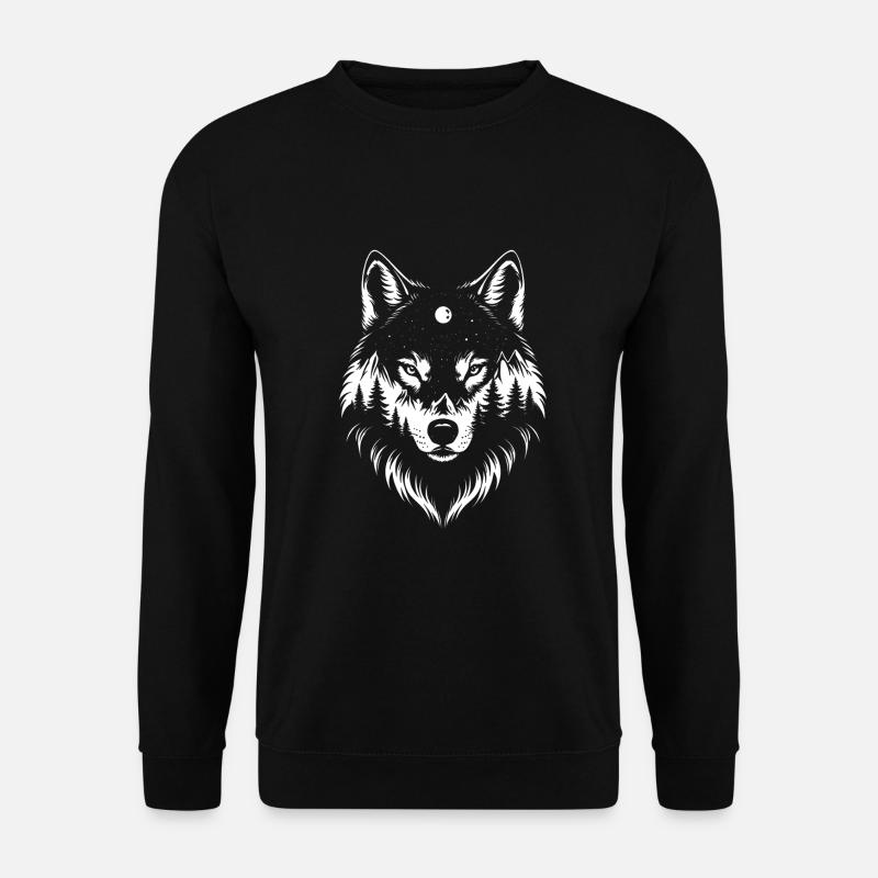Black Wolf Wolf Portrait. Wolf design - Unisex Sweatshirt - black