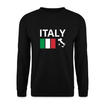Italie Drapeau Italien Drapeau Italien - Sweat-shirt Unisexe - noir - Devant - Alina (178cm) & Michal (187cm)