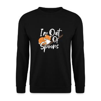 Out Of Spoons - Tier - Unisex Pullover - Schwarz - Vorne - Alina (178cm) & Michal (187cm)
