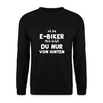 Ich Bin E-Biker Mich Siehst Du N... - Unisex Pullover - Schwarz - Vorne - Alina (178cm) & Michal (187cm)