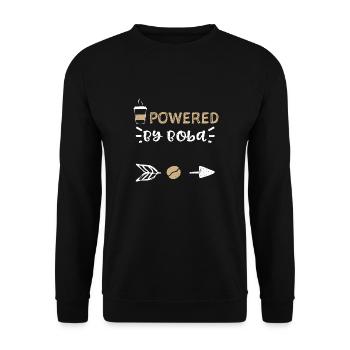 Powered By Boba - Coffee - Unisex Sweatshirt - black - Front - Alina (178cm) & Michal (187cm)
