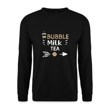 Bubble Milk Tea - Coffee - Unisex Sweatshirt - black - Front - Alina (178cm) & Michal (187cm)