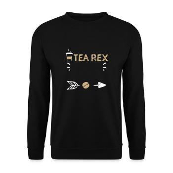 Tea Rex - Café - Sweat-shirt Unisexe - noir - Devant - Alina (178cm) & Michal (187cm)