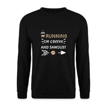Running On Coffee And Sawdust - Unisex Pullover - Schwarz - Vorne - Alina (178cm) & Michal (187cm)