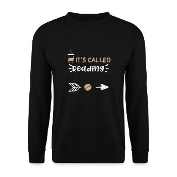 It's Called Reading - Coffee - Unisex Pullover - Schwarz - Vorne - Alina (178cm) & Michal (187cm)