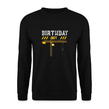 Birthday Boy - Construction Worker - Unisex Pullover - Schwarz - Vorne - Alina (178cm) & Michal (187cm)