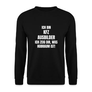 Car instructor shows you what displacement is! - Unisex Sweatshirt - black - Front - Alina (178cm) & Michal (187cm)