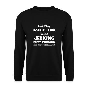 Bœuf grillé Porc tirant poussin... - Sweat-shirt Unisexe - noir - Devant - Alina (178cm) & Michal (187cm)