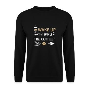 Réveillez-vous et sentez le café! - Sweat-shirt Unisexe - noir - Devant - Alina (178cm) & Michal (187cm)