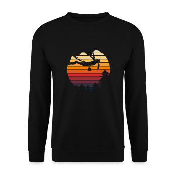 Vintage Mountain Sports Retro Rock Climbing - Unisex Sweatshirt - black - Front - Alina (178cm) & Michal (187cm)