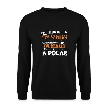 This Is My Human Costume I'm Rea... - Unisex Pullover - Schwarz - Vorne - Alina (178cm) & Michal (187cm)