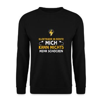 Elektriker In Rente Mich Kann Ni... - Unisex Pullover - Schwarz - Vorne - Alina (178cm) & Michal (187cm)