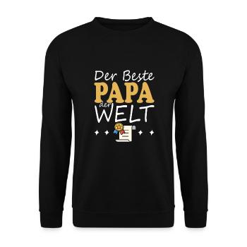 Der beste Papa der Welt - Unisex Pullover - Schwarz - Vorne - Alina (178cm) & Michal (187cm)
