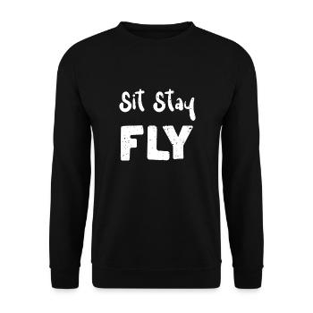 Sit Stay Fly - Dogs - Unisex Pullover - Schwarz - Vorne - Alina (178cm) & Michal (187cm)
