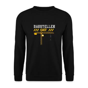 Baustellen Chef - Unisex Pullover - Schwarz - Vorne - Alina (178cm) & Michal (187cm)
