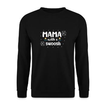 Mama with a swoosh - Unisex Sweatshirt - black - Front - Alina (178cm) & Michal (187cm)