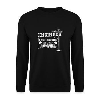 Ingénieur, je ne me dis pas, je ne fais qu'expliquer pourquoi - Sweat-shirt Unisexe - noir - Devant - Alina (178cm) & Michal (187cm)
