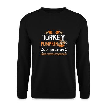 Turkey Pumpkin Pie Stuffing mash... - Unisex Pullover - Schwarz - Vorne - Alina (178cm) & Michal (187cm)