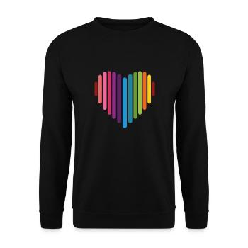 Rainbow Heart, Love, Love is love, - Unisex Sweatshirt - black - Front - Alina (178cm) & Michal (187cm)