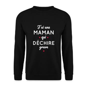 J'ai une maman qui déchire grave - Sweat-shirt Unisexe - noir - Devant - Alina (178cm) & Michal (187cm)