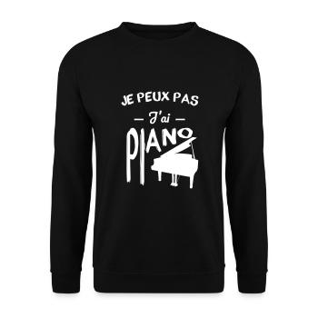 Je peux pas j'ai piano - Sweat-shirt Unisexe - noir - Devant - Alina (178cm) & Michal (187cm)
