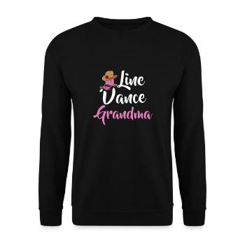 Line Dance Grandma Line Dancing Oma Country Musik - Unisex Pullover - Schwarz - Vorne - Alina (178cm) & Michal (187cm)