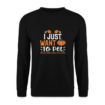 I Just Want To Pet Cats And Drin... - Unisex Sweatshirt - black - Front - Alina (178cm) & Michal (187cm)