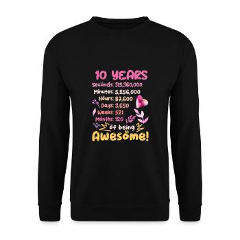 10 Jahre alt! Geburtstagsgeschenk 10. Geburtstag - Unisex Pullover - Schwarz - Vorne - Alina (178cm) & Michal (187cm)