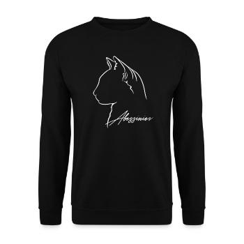 Abyssinian Profile Cats Cat Wilsigns - Unisex Sweatshirt - black - Front - Alina (178cm) & Michal (187cm)
