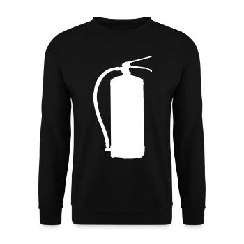 Feuerlöscher Design - Safety First in Stil - Unisex Pullover - Schwarz - Vorne - Alina (178cm) & Michal (187cm)