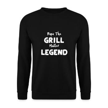Papa The Grill Master Legend - BBQ - Unisex Sweatshirt - black - Front - Alina (178cm) & Michal (187cm)