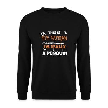This Is My Human Costume I'm Rea... - Unisex Pullover - Schwarz - Vorne - Alina (178cm) & Michal (187cm)