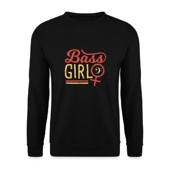 Bass Girl - Guitar - Unisex Sweatshirt - black - Front - Alina (178cm) & Michal (187cm)