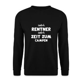 Endlich Rentner Endlich Zeit Zum... - Unisex Pullover - Schwarz - Vorne - Alina (178cm) & Michal (187cm)