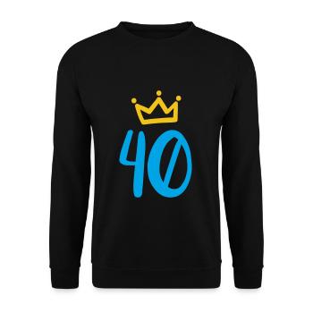 40. Geburtstag Krone - Unisex Pullover - Schwarz - Vorne - Alina (178cm) & Michal (187cm)