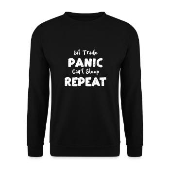 Manger Trade Panique Ne peut pas dormir Répéter - Sweat-shirt Unisexe - noir - Devant - Alina (178cm) & Michal (187cm)