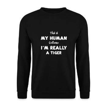 This Is My Human Costume I'm Rea... - Unisex Pullover - Schwarz - Vorne - Alina (178cm) & Michal (187cm)
