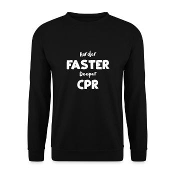 Harder Faster Deeper CPR - Doctor - Unisex Sweatshirt - black - Front - Alina (178cm) & Michal (187cm)