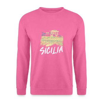 Griechische Tempelillustration: Sizilianische Pracht - Unisex Pullover - Pink - Vorne