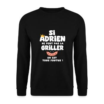 Adrien roi barbecue cadeau adrien fêtes - Sweat-shirt Unisexe - noir - Devant - Alina (178cm) & Michal (187cm)