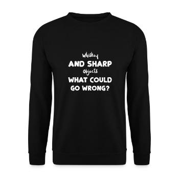 Whisky et objets pointus Ce que c... - Sweat-shirt Unisexe - noir - Devant - Alina (178cm) & Michal (187cm)