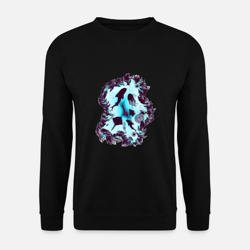 Meeresleben Traumurlaub Meeresbewohner in Karibik - Unisex Pullover - Schwarz