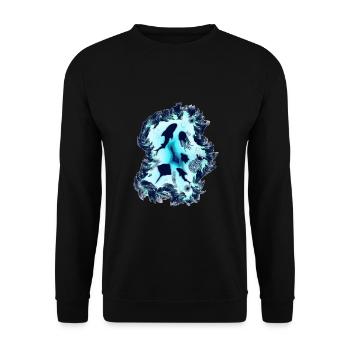Sous l'eau dans la mer avec la vie marine pour les plongeurs - Sweat-shirt Unisexe - noir - Devant - Alina (178cm) & Michal (187cm)