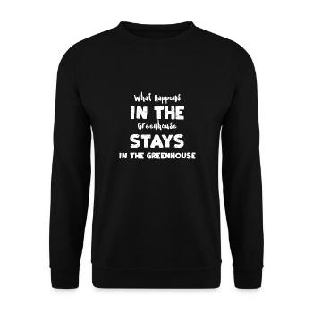 What Happens In The Greenhouse S... - Unisex Sweatshirt - black - Front - Alina (178cm) & Michal (187cm)