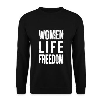 Women life freedom iran - Unisex Sweatshirt - black - Front - Alina (178cm) & Michal (187cm)