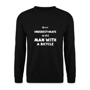 Never Underestimate An Old Man W... - Unisex Pullover - Schwarz - Vorne - Alina (178cm) & Michal (187cm)