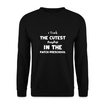 J’enseigne les citrouilles les plus mignonnes en T... - Sweat-shirt Unisexe - noir - Devant - Alina (178cm) & Michal (187cm)