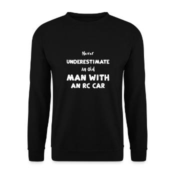 Never Underestimate An Old Man W... - Unisex Sweatshirt - black - Front - Alina (178cm) & Michal (187cm)