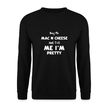 Buy Me Mac N Cheese And Tell Me... - Unisex Pullover - Schwarz - Vorne - Alina (178cm) & Michal (187cm)